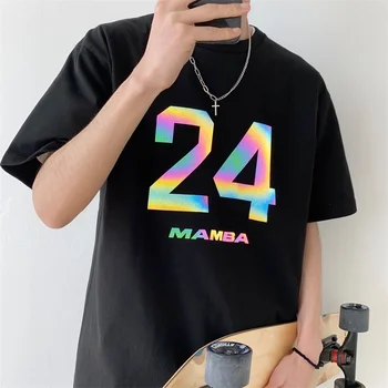 IiDossan 2020 Naujas Streetwear Atspindintis 24 3D Atspausdintas T Marškinėliai Vyrams trumpomis Rankovėmis Drabužius Moterims, Hip-Hop Viršūnes Aukštos Kokybės Trišakis
