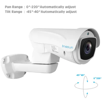 Inesun 5MP (2688x1944) Super HD HAINAUT PTZ VAIZDO Kamera, 10X Optinis Priartinimas Lauko Vaizdo Stebėjimo Saugumo Kameros 330ft Lazerio SPINDULIŲ