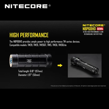 Itin aukštos kokybės Nitecore NBP68HD Li-ion daugkartinio Įkrovimo Baterija Tikslas-Suprojektuoti Nitecore TM Serijos Fotoblykstės
