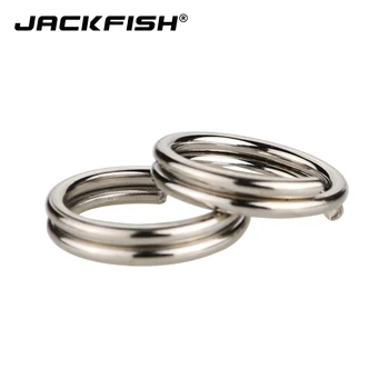 JACKFISH 100vnt/daug Nerūdijančio Plieno Žvejybos Split Žiedai Suku Sunku Masalas #4-#15 Dviguba Kilpa Padalinta Žvejybos Reikmenys