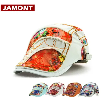 [JAMONT] Mados Skydeliai Moterų Bžūp Beretės Skrybėlę Spausdinti Pavasario Vasaros Moterų Skydelis nuo Saulės Skrybėlę Casquette Kratinys Butas Kepurės