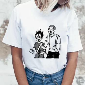 Japonų anime T-shirt haikyuu marškinėliai Harajuku Laisvalaikio Trumpas rankovės marškinėliai moterims 2020 white T-shirt Moterų Topai marškinėliai Moterims