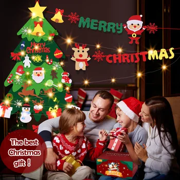 Jaučiausi Kalėdų Eglutė Advento Kalendorius 24 Dienų Atgalinės atskaitos Medžio Kabantys Papuošalai ir Styginių Šviesos Namuose Kalėdų Dekoracijos