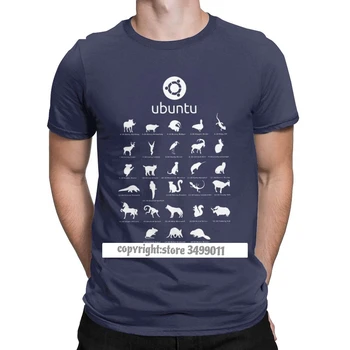 Juokinga Ubuntu Linux Laida Tshirts Vyrų Įgulos Kaklo Šukuotinės Medvilnės Marškinėliai 