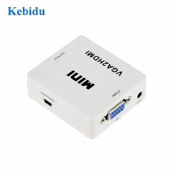 KEBIDU HD 1080P MINI VGA2 Audio Video VGA Su HDMI suderinamus HD HDTV Video Converter Box Adapteris, Skirtas PC Nešiojamas DVD Aukštos kokybės