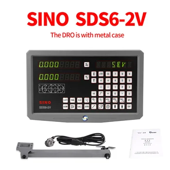 KINIJOS SDS6-2V 2 ašis skaitmeninio skaitymo DRO ekranas +2vnt apie 5micron tiesinės skalės KA300 linijinis encoder su priedais laikikliai