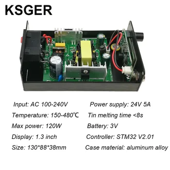 KSGER T12 Litavimo Stotis STM32 OLED V2.0 Skaitmeninis Elektros Valdytojas Aliuminio Lydinys 