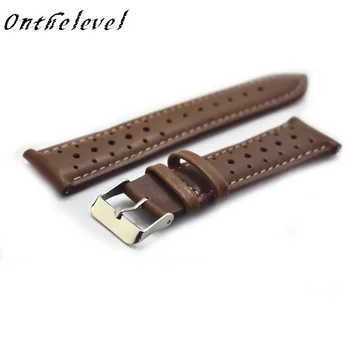KZfashion Odos StrapHandmade šviesos brown18-24mm Vintage modelis Žiūrėti Juosta Dirželis Watchband naujas stilius
