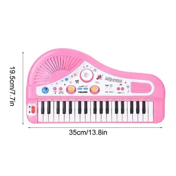 KaKBeir Mielas Rožinis 37-klavišą klaviatūros su Mikrofonu Muzikos mokamas Skaitmeninės Kūdikių fortepijono Muzikos Mokymosi, Ugdymo, Vaikams, Žaislai