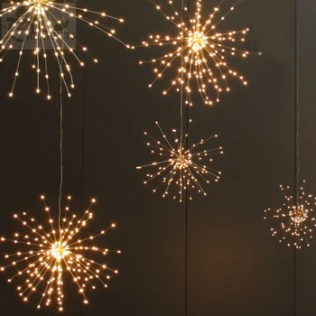 Kalėdų LED Saulės fejerverkų Šviesos, Naujųjų Metų girliandas Žvaigždė sprogo Pasakų Žibintai, baterija Styginių lauko dekoro saulės šviesos fėja