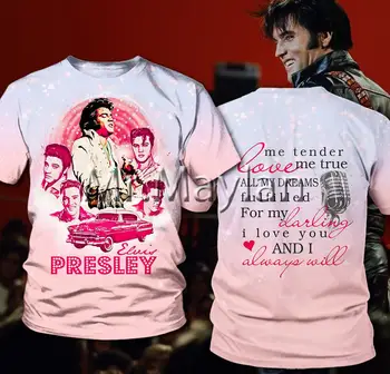Karalius Elvis Presley 3D Atspausdinta Tee marškinėliai Vyrams/moterims Roko Streetwear Marškinėlius Žmogus Modis Drabužius poleras hombre Hiphop Viršūnes CT99