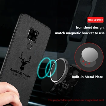 Karšto Audinio Tekstūra Elnias 3D Minkštos TPU Magnetinio Automobilių Atveju, Huawei Mate 20 Pro įmontuotas Magnetas Plokštė Atveju, Huawei Mate 20X Dangtis