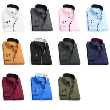 Karšto Pardavimo Aukštos Kokybės Marškinėliai Vyrams ilgomis Rankovėmis Tvirtą Socialinę Oficialių Verslo Shirt Mens Prekės ženklo Drabužių Plius Dydžio Suknelė Marškiniai MY204