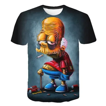 Karšto Pardavimo Mados 3D Spausdinimo Psichodelinio t shirt Mens Asmenybės Juokingas Animacinių filmų t-shirt Gatvės Atsitiktinis Kvėpuojantis Vyrų Top 2020 m.