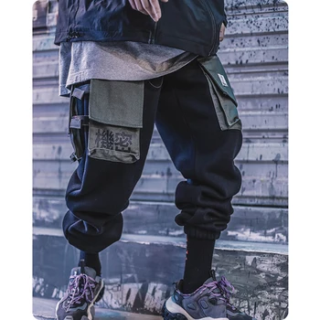 Kelnės Paslaptis tactical kelnes moterų/Vyrų drabužių atsitiktinis Multi Pocket pants jogger Juostelės Harajuku mados darbo drabužiai michalkova