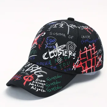 Kepurės/Caps Spausdinti Grafiti Tėtis Skrybėlę Individualumą Lauko Streetwear Hip-Hop Beisbolo Kepuraitę Vyrai Moterys Medvilnės Reguliuojamas Snapback Kepurės