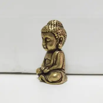 Kinijos Ranka Raižyti Budizmas Žalvario Buda, Didele Galva Šiek Tiek Naujokas Vienuolis Statula