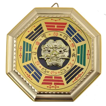 Kinų Feng Shui Dekoravimo Liūtas Bagua Veidrodis Daoizmas Talisman Energy FengShui Chi Namų Puošybai Ornamentu Dekoras