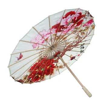 Kinų Stiliaus Gėlių Audinio Skėtis Bijūnas Peach Blossom Dekoratyvinis Naftos Medžiaga Dekoratyvinių Gėlių Skėtis Klasikinė Foto Rekvizitai