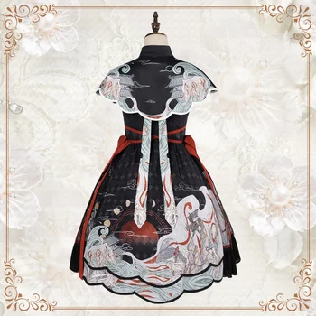 Kinų Stiliaus Lolita one Piece Suknelė-Gyvūnų Kovos