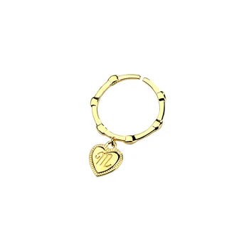 Korėjos 925 sterlingas sidabro žiedas INS paprasta mažų geometrinių meilės bambuko moterų žiedo atidarymo sidabro žiedas 