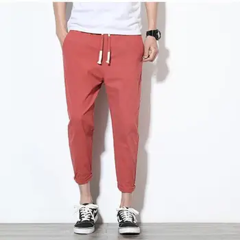 Korėjos Haremo Stiliaus Kelnės Vyrams Jogger Plius Dydis 5XL Vasaros Kelnės Blauzdos Ilgis Haremshose Streetwear Mens Poilsiu XXXXL