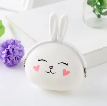 Korėjos cute bunny rankinėje saldainiai spalvos maišelis lady paketinių klavišą atvejais Mados Animacinių filmų silikono Monetos Atvejais Dovanos SN068