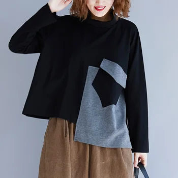 Korėjos stiliaus medvilnės plius dydis žiemą, rudenį atsitiktinis palaidų tee marškinėliai moterims t-shirt ponios marškinėlius drabužius 2021 viršūnes streetwear