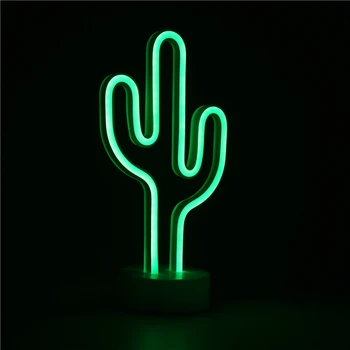 Kūrybos LED Neon Naktį Šviesos Kalėdų Eglutė Star Širdies Angelas Kaktusas Skulptūra Lempa USB Kambario Dekoro Žibintų Kalėdų Dekoro Šviesos
