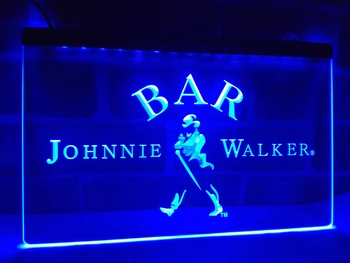 LA439 - BARAS Johnnie Walker Viskio LED Neon Light Pasirašyti namų dekoro amatai