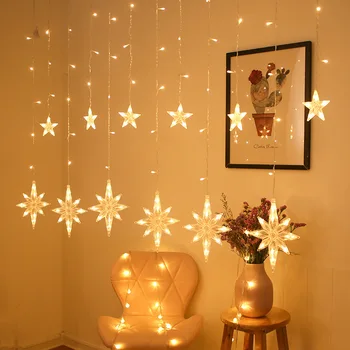 LED Briedžių Star Bell Mėnulis Kalėdų Girliandas String Pasakų Užuolaidų Šviesos Lauko Šalies Namų Kalėdų Eglutės Ornamentu Naujųjų Metų Dekoras