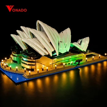LED lemputės komplektą Suderinamas su lego 10234 17003 City Serijos Sydney Opera House statybinės plytos (tik šviesos su Baterija langelį)