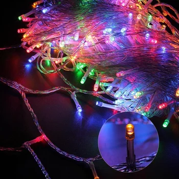 LED pasakų žibintai 10/20/30/50/100M Vandeniui Girliandą 220V LED Lauko String Žibintai apdailos Kalėdų, Naujųjų Metų Vestuvės