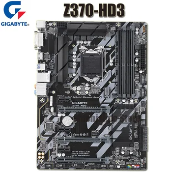 LGA 1151 Gigabyte Z370 HD3 Plokštė i7 i5, i3 DDR4 64GB PCI-E 3.0 M. 2 SATA III DVI Darbalaukio Z370 Placa-Mãe 1151 USB3.1 ATX