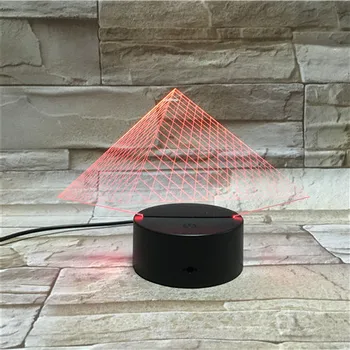 Laikrodis Base 3D Spalvinga Įkrovimo Piramidės Modelis Naktį LED Šviesos LED Nuotaika Lempa, Vaikų Žaislus ar Dovanas Biuras Šviesos