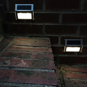 Lauko Sienos Laiptų Lempos Kelias Lempa Namų Saulės Energijos Taupymo Waterprof LED, Nerūdijančio Plieno, Sodo Lempos Latako Šviesos