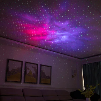 Lazerio Galaxy Žvaigždėtas Dangaus Projektorius Star Sukasi Vandens Garbanojimo Naktį Šviesos diodų (Led RGB Ūkas Debesis Lempos Atmospher Miegamasis, Šalia Lempos