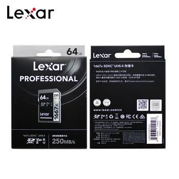 Lexar 256 GB Atminties Kortele 128 GB SD Kortelė V60 SDXC UHS-II Kortelę 64GB U3 C10 Flash Kortelės 3D 4K Skaitmeninis Fotoaparatas Skaityti Max 250MB/s