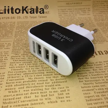 LiitoKala lii-U3 5V 3a 2a USB Sienos Įkrovikliai ES, UK Plug Greito Įkrovimo Kelionės Įkroviklio Lii100 Lii202 adapteris