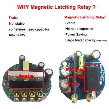 Lonsonho Tuya Zigbee Smart Switch Nėra Neutralūs ES 220V Magnetinio Latching Relay Belaidžio Šviesos Jungikliai Paramos Zigbee2Mqtt