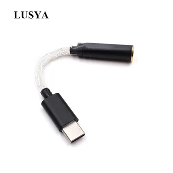 Lusya Sterlingas Sidabro USB Tipas-C Garso Įkrovimo Adapteris, 3,5 mm 4.4 mm 2.5 mm Stereo Ausinių Lizdas ALC4042 VPK 38bit 384K T0746