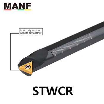 MANF CNC Tekinimo Įrankiai 12mm S12M-STWCR11 Nuobodu Baras Toolholders Vidaus Tekinimo Pjovikliai, Metalo Staklės, Žirklės TCMT Įdėklai
