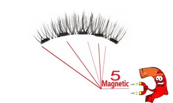 MB 5 Magnetinio Blakstienos Magnetinis akių kontūro Makiažas Rinkinys Vandeniui su Daugkartinio naudojimo False Lashes Blakstienų curler Audinės Blakstienos
