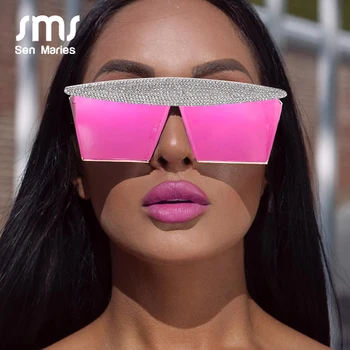Mados Aikštė Cirkonio Akiniai nuo saulės Moterims 2020 Prabangus Veidrodis Steampunk Saulės Akiniai Vyrų Akiniai Atspalvių UV400 oculos akiniai