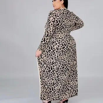 Mados Moterų Atsitiktinis Leopardas Spausdinimo Dviejų Dalių Rinkiniai Liesas Vest Bodycon Vidurio Blauzdos Suknelės Megztinis Ilgomis Rankovėmis Paltai Komplektai