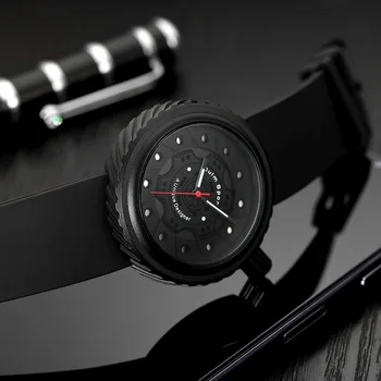 Mados Vyrų Laikrodžiai, Unikalus Kūrybinis Mechaninė Prasme Dizaino Žiūrėti Vyrų Laikrodis Silikono Dirželis Kvarcas Riešo Žiūrėti Relogio Masculino