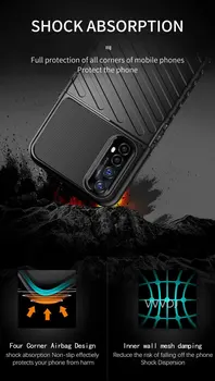 Mados atsparus smūgiams silikoninis telefono dangtelis KOLEGA Realme 7 atveju 7 Pro guminę apsaugą apsauginiai galinio dangtelio Realme 7 Pro Fundas