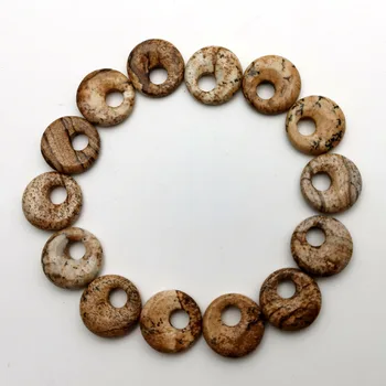 Mados nuotrauką 18mm gogo spurgos natūralaus akmens karoliukai, Papuošalai Priėmimo Pakabukas Auskarai Žavesio priedai 24pc nemokamas pristatymas