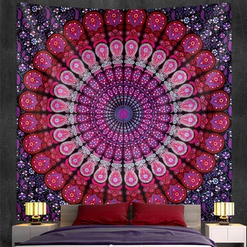 Mandala modelio namų puošybai fantazijos scena gobelenas sienų apdailai Hipių Bohemijos dekoratyvinis lapas jogos kilimėlis sofos antklodė