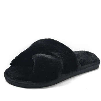 Maomou Šlepetės Ponios žiemos 2020 plokščiadugnis kirto flip-flop šilumos medvilnės šlepetės ponios atsitiktinis batai, didmeninė